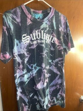 Sublime Long Beach Co. Tie-Dye Graphic Tee - Black, Purple, Blue